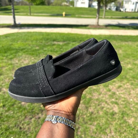 Skechers Women’s Leather Stud Embellished Loafers Size 9 Black - Picture 16 of 17